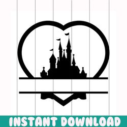 Disney Castle Heart Svg, Disney Svg, Castle Svg, Heart Svg, Heart Castle Svg, Disney Heart Svg, Disney Fan Svg, Disney C