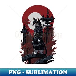 Samurai cat drawing - High-Resolution PNG Sublimation File - Perfect for Sublimation Art