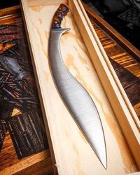 Custom Handmade D2 Steel Kukri Knife Full Tang Hunting | Camping Knife