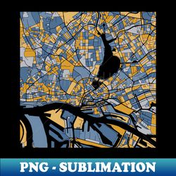 Hamburg Map Pattern in Blue  Gold - Unique Sublimation PNG Download - Vibrant and Eye-Catching Typography