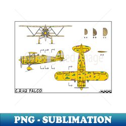 CR 42 Falco Italian WW2 Biplane Fighter Aircraft Diagrams Gift - Elegant Sublimation PNG Download - Revolutionize Your Designs