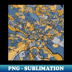Leeds Map Pattern in Blue  Gold - Digital Sublimation Download File - Perfect for Sublimation Mastery