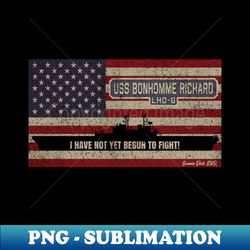Bonhomme Richard LHD-6 Wasp-class Amphibious Assault Ship Vintage USA American Flag Gift - Instant PNG Sublimation Download - Stunning Sublimation Graphics