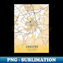 Chester - United Kingdom Yellow City Map - Special Edition Sublimation PNG File - Spice Up Your Sublimation Projects