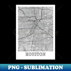 Houston Pencil Map Print Houston City Pencil Street Map - Sublimation-Ready PNG File - Stunning Sublimation Graphics