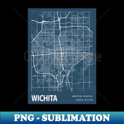Wichita Blueprint Street Map Wichita Colour Map Prints - Premium Sublimation Digital Download - Bring Your Designs to Life