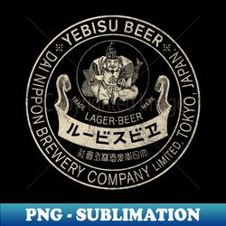 Vintage Yebisu Beer Label - Decorative Sublimation PNG File - Create with Confidence