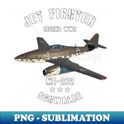 Messerschmitt Me 262 Schwalbe Military Jet Fighter Plane WW2 - Aesthetic Sublimation Digital File - Revolutionize Your Designs