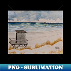 Lifeguard station at the pier - Modern Sublimation PNG File - Capture Imagination with Every Detail