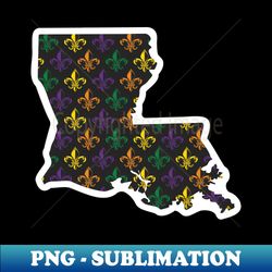 New Orleans Louisiana Mardis Gras Fleur de Lis Pattern - Elegant Sublimation PNG Download - Perfect for Sublimation Mastery