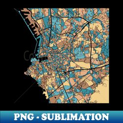 Marseille Map Pattern in Mid Century Pastel - PNG Transparent Sublimation File - Spice Up Your Sublimation Projects