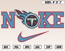 Nike x Tennessee Titans Embroidery Designs, NCAA Embroidery Design File Instant Download