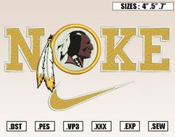 Nike x Washington Redskins Embroidery Designs, NCAA Embroidery Design File Instant Download
