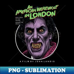 An American werewolf In London Beware the moon Cult Classic - Retro PNG Sublimation Digital Download - Enhance Your Apparel with Stunning Detail
