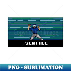8-Bit Quarterback - Seattle - Premium PNG Sublimation File - Fashionable and Fearless