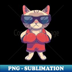 Cat Boxing - PNG Transparent Sublimation File - Stunning Sublimation Graphics