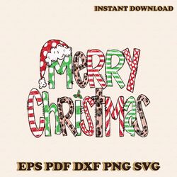 Retro Merry Christmas Santa Claus Hat SVG Graphic File