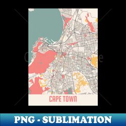 Cape Town - South Africa Chalk City Map - PNG Transparent Digital Download File for Sublimation - Bring Your Designs to Life