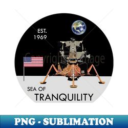 Apollo 11 Moon Landing Sea of Tranquility - Instant PNG Sublimation Download - Create with Confidence