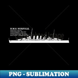 HMS Norfolk British WW2 Heavy Cruiser Infographic - Aesthetic Sublimation Digital File - Spice Up Your Sublimation Projects