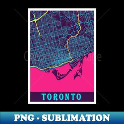 Toronto Neon City Map Toronto Minimalist City Map Art Print - Artistic Sublimation Digital File - Bring Your Designs to Life