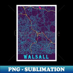 Walsall Neon City Map - Instant PNG Sublimation Download - Boost Your Success with this Inspirational PNG Download