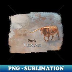 Longhorn Bull Paris - PNG Transparent Sublimation Design - Unlock Vibrant Sublimation Designs