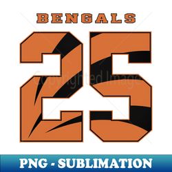 Bengals - Player Number 25 - Decorative Sublimation PNG File - Unleash Your Creativity
