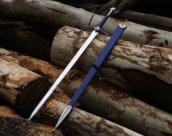 Handmade Carbon Steel Sword Of Glamdring The Elvenking Long SwordWith Scabbard Ancient Greek Sword, Medieval King Sword