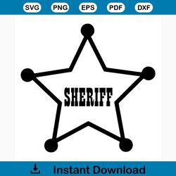 Sheriff badge svg free, toy story svg, disney svg, instant download, silhouette cameo, shirt design, sheriff woody badge