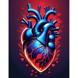 Vector Heart / Mechanical Heart Mysterious / Beautiful Heart / Printable Heart / Instant download / Digital Heart