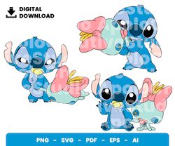 03 Clipart - Bundle Layered Svg, Baby Stitch, Stitch, Baby Shower, Digital Download, Clipart, PNG, SVG, Cricut, Cut File