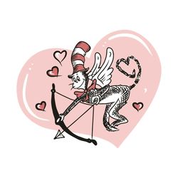 Valentines Day Dr Seuss Cat In The Hat SVG, Valentine Svg, Cupid Svg, Cat In The Hat Svg, Dr Seuss Svg, Cupid Cat In The