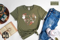 Christmas Heart Shirt, Christmas Love, Holiday Shirt for Women, Christmas T-Shirt, Winter Shirt, Christmas Tshirt, Chris