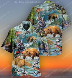 Animals Amazing Salmon Hunting With Bear Limited Edition &8211 Hawaiian Shirt