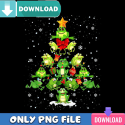 Cute Frog Christmas Tree PNG Perfect Sublimation Design Download