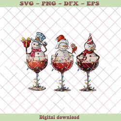 Christmas Wines Snowman Cocktails PNG Download