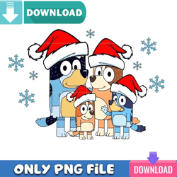 Bluey Family Xmas PNG Perfect Sublimation Design Download