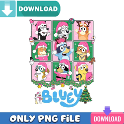Bluey Friends Card PNG Perfect Sublimation Design Download