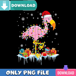 Flamingo Christmas Tree Lights PNG Perfect Files Design