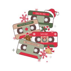 Vintage Christmas Music Cassette Tapes SVG Cricut Files