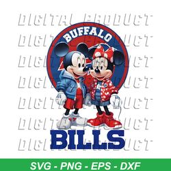 Buffalo Bills Mickey And Minnie Mouse PNG Download