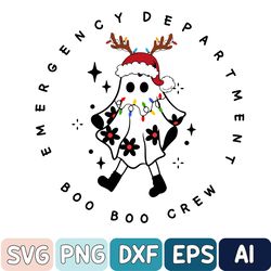 Christmas Emergency Department Er Nurse Xmas Svg, Crew Emergency Room Tech Ghost Svg, Christmas Png, Digital Download