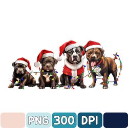 Staffordshire Bull Terrier Dog Png, Dogs Christmas Lights Png, Dogs Merry Xmas Png, Pet Christmas Png, Dog Lover Png