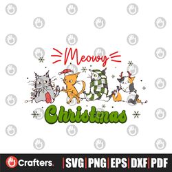 Meowy Christmas Funny Kitten Cat SVG File For Cricut