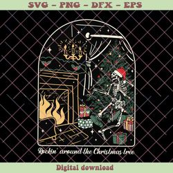 Rockin Around the Christmas Tree Skeleton SVG Cricut Files