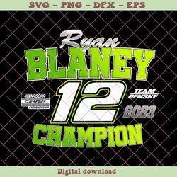 Ryan Blaney 2023 NASCAR Cup Series Champion SVG File