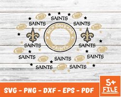 New Orleans Saints Full Wrap Template Svg, Cup Wrap Coffee 23