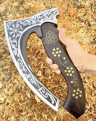Handmade Exquisite Damascus Pizza cutter axe