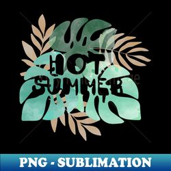 Hot Summer Watercolor Tropical Leaf Seamless - PNG Transparent Digital Download File for Sublimation - Perfect for Sublimation Art